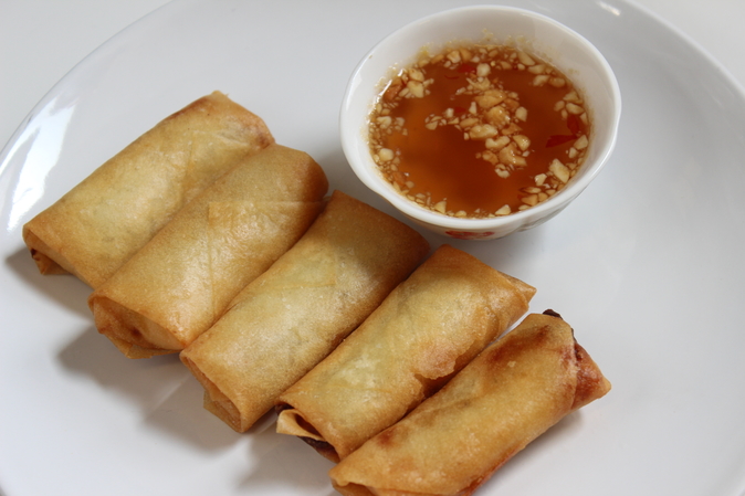 Number 1 on the Menu, Fried small vegetarian Spring Rolls with fish sauce