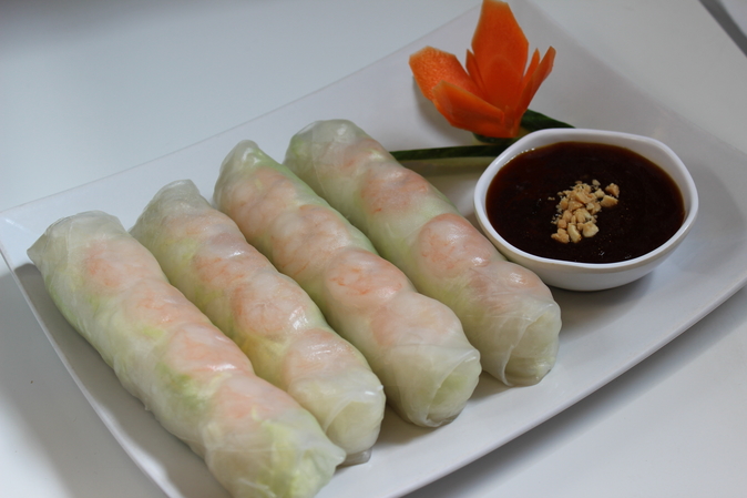 Number 5 on the Menu, Fresh Spring Rolls with shrimp and hoisin sauce
